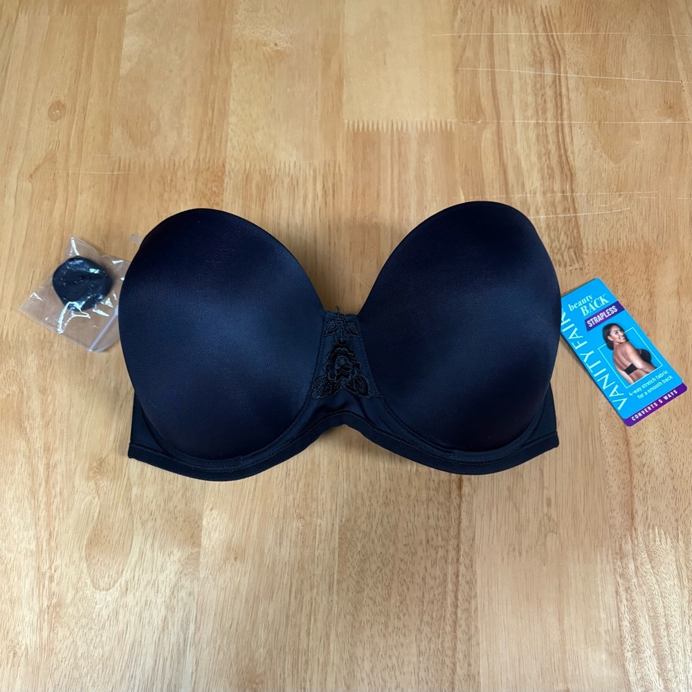 Vanity‎ Fair | NWT Beauty Back Strapless Bra Black 34DD *BRAND NEW*